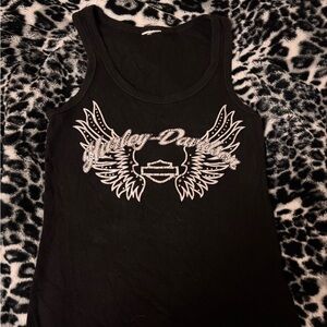 Harley-Davidson Black Tank with Silver Logo